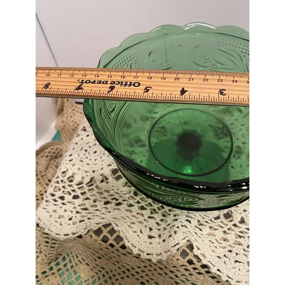 Vintage E.O. Brody Co Pedestal Serving Bowl M6000 Emerald Green Cleveland OH USA